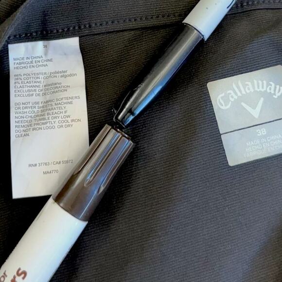 Callaway Classic Chino Casual Golf Shorts Stretchy Size 38 Dark Brown Flat Front - Picture 12 of 12